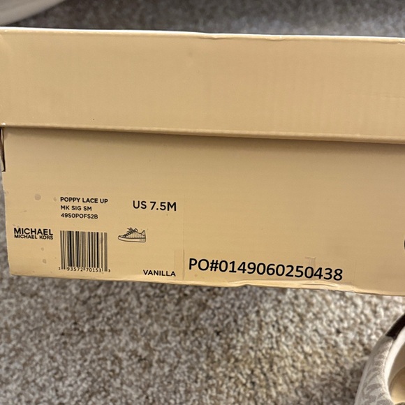Michael Kors Poppy Lace Up Beige and Brown Women's Sneakers - Picture 9 of 9
